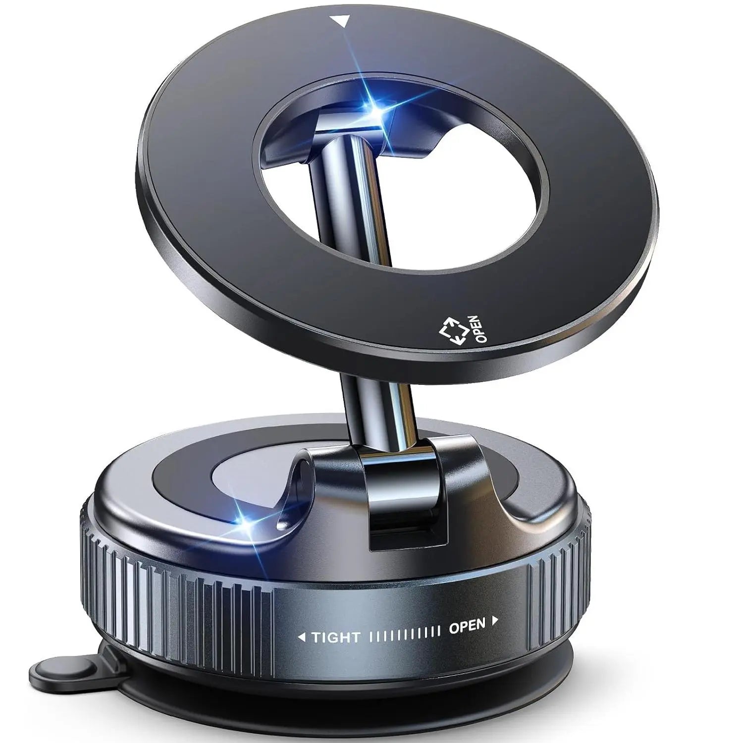 Magnetic Suction Cup Phone Holder, 360° Adjustable Magnetic Phone Holder, Pocket-Sized Foldable Portable Phone Holder for All Smartphones, Car Magnetic Phone Holder