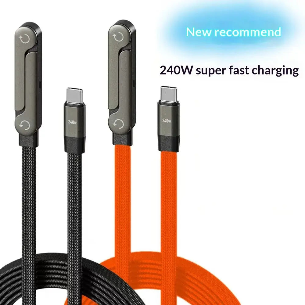 240W Gaming Mobile Phone Charging Cable, Compatible with Apple Iphone & Huawei Ptc Fast Charge Data Line, Dual-Function Charger, Connector