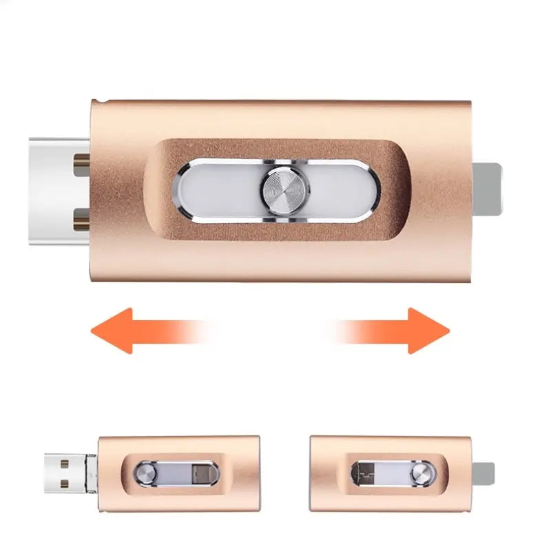 4-In-1 USB Flash Drive for Photo & Video Storage, 1Tb Capacity, Compatible with Android/Pc, No APP Needed, Ideal for Saving Memories