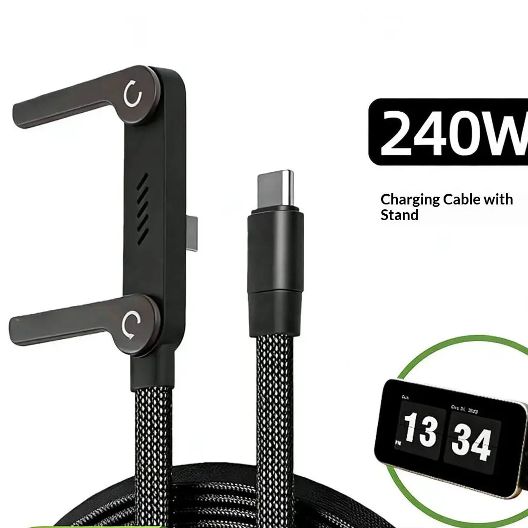 240W Gaming Mobile Phone Charging Cable, Compatible with Apple Iphone & Huawei Ptc Fast Charge Data Line, Dual-Function Charger, Connector