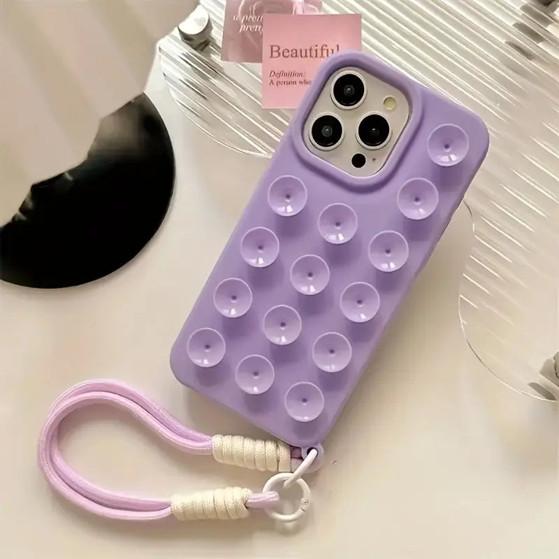 New Multifunctional Handy Suction Cup Phone Case with Lanyard Set for Iphone Models 11-16 Series, Shockproof Durable Tpu Protective Cover