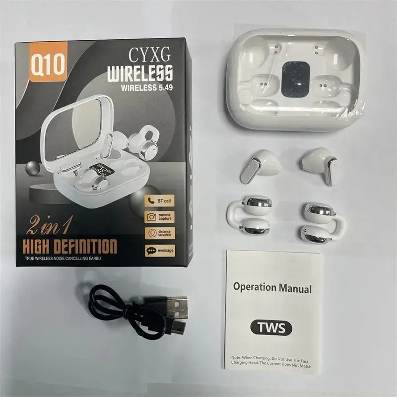 Bluetooth-Compatible 5.4 Wireless Earbuds, Hifi Stereo Sound, Noise-Cancelling In‑Ear Headphones with LED Display, Waterproof True Wireless Earbuds, 2 Pairs