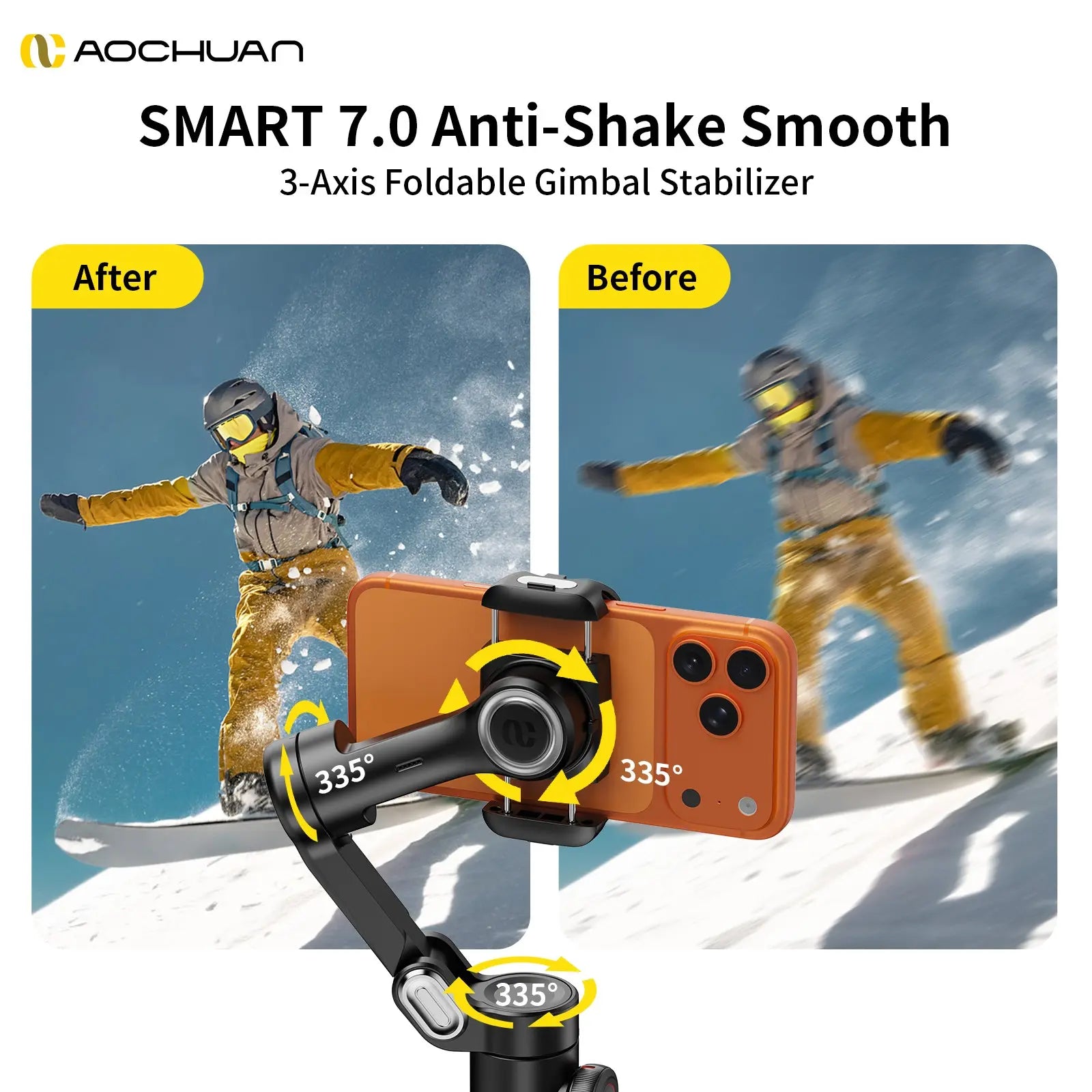 Foldable Phone Gimbal Stabilizer, Cellphone Camera Stabilizer, 1 Count 3-Axis Smartphone Gimbal with Focus Wheel, Vlog Stabilizer for Iphone 15/14/13/12 Pro Max & Android, Handheld Gimbal Stabilizer #GLOBAL PICKS