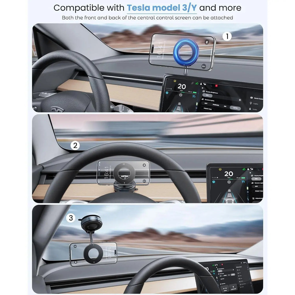 Magnetic Suction Cup Phone Holder, 360° Adjustable Magnetic Phone Holder, Pocket-Sized Foldable Portable Phone Holder for All Smartphones, Car Magnetic Phone Holder