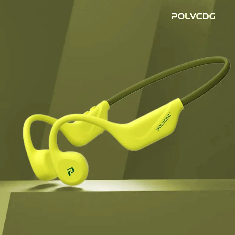 Polvcdg Bone Conduction Bluetooth Wireless Headphones - High-Quality Sound, Suitable for Connecting to Mobile Phones. Perfect for Calls, While Exercising, Running or during Sports. Sweat-Resistant. Long-Wearing without Causing Discomfort Christmas Gift