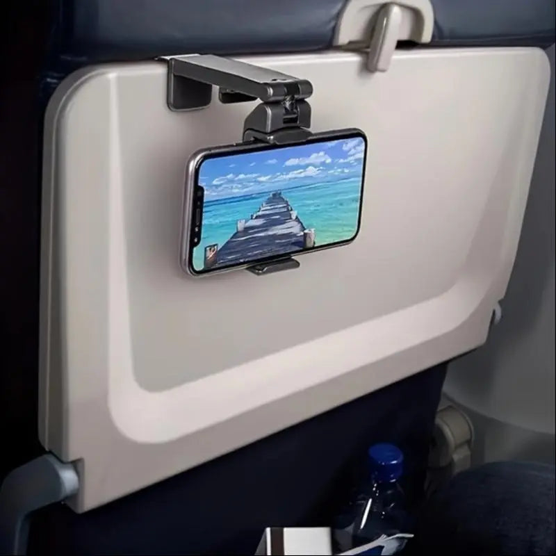 360 Degree Rotatable Multipurpose Phone Holder, 1 Count Universal Multi-Angle Adjustable Airplane Phone Rack for Flying Traveling, Business Trip