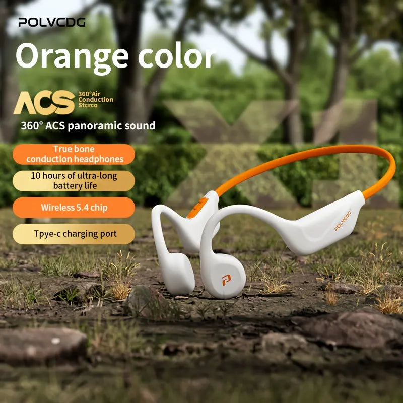 Polvcdg Bone Conduction Bluetooth Wireless Headphones - High-Quality Sound, Suitable for Connecting to Mobile Phones. Perfect for Calls, While Exercising, Running or during Sports. Sweat-Resistant. Long-Wearing without Causing Discomfort Christmas Gift