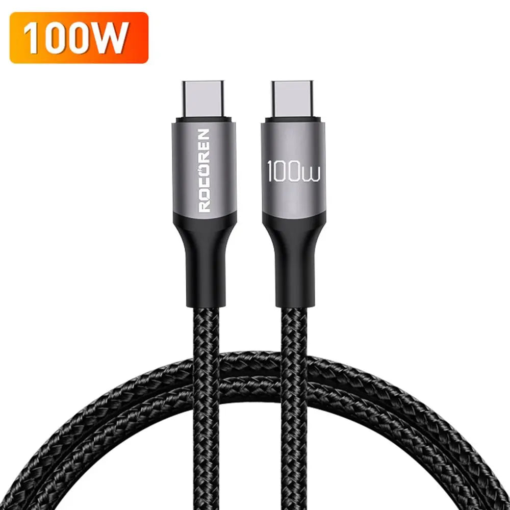 Rocoren 100W USB C to Type C Cable, USB PD 3.0 Fast Charging Charger Wire Cord, Universal Data Cable for Macbook Pro Air Laptop Iphone 15 Pro Max Samsung Mobile Phone