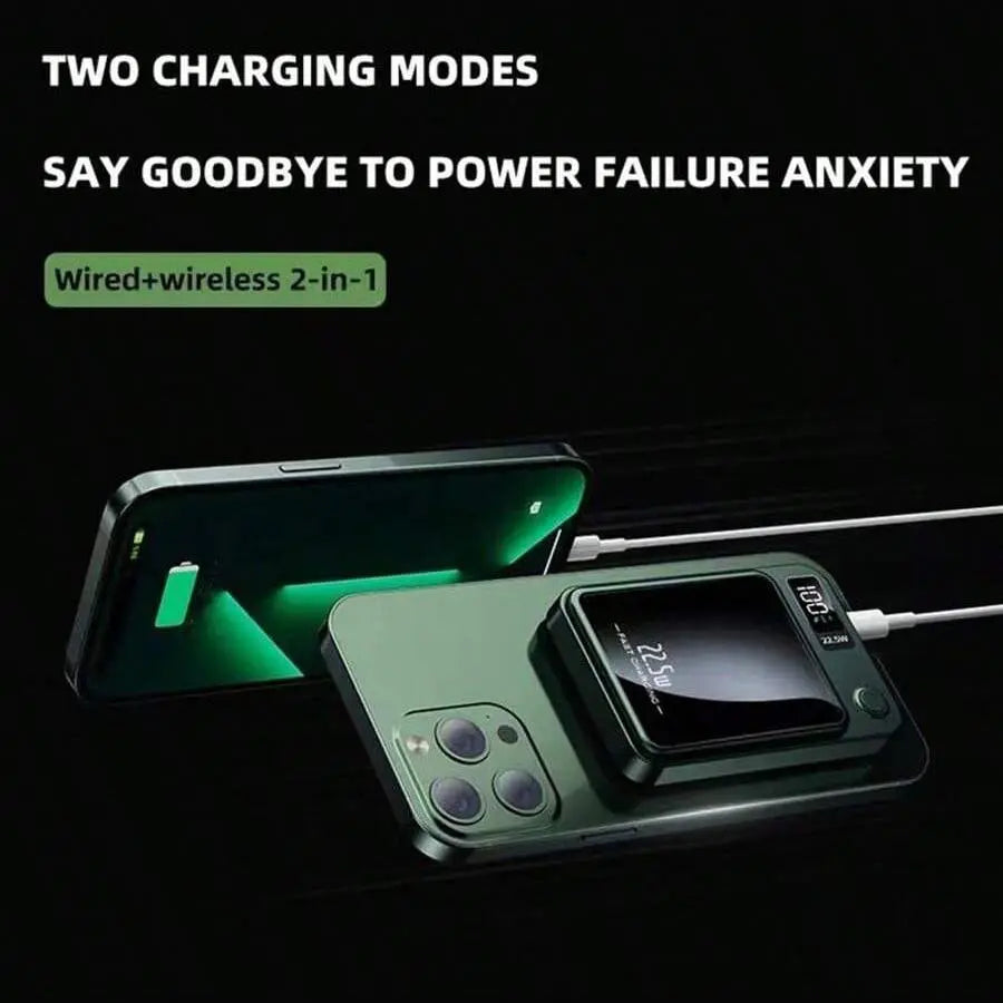 Portable Magnetic Mini 10000Mah Wireless Fast Charger with LED Digital Display for Outdoor Travel and Emergency Power for Phone, Magnetic Power Bank Charger
