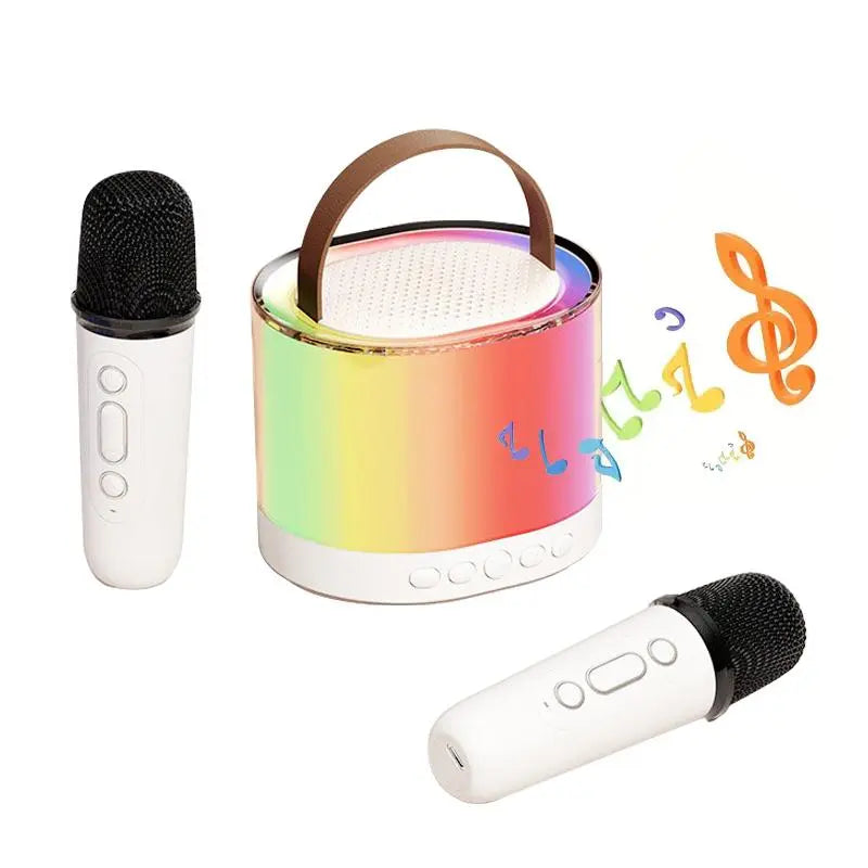 Portable Mini Karaoke Speaker with 2 Microphones, Wireless Outdoor Speaker, Home Singing Karaoke Wireless Speaker