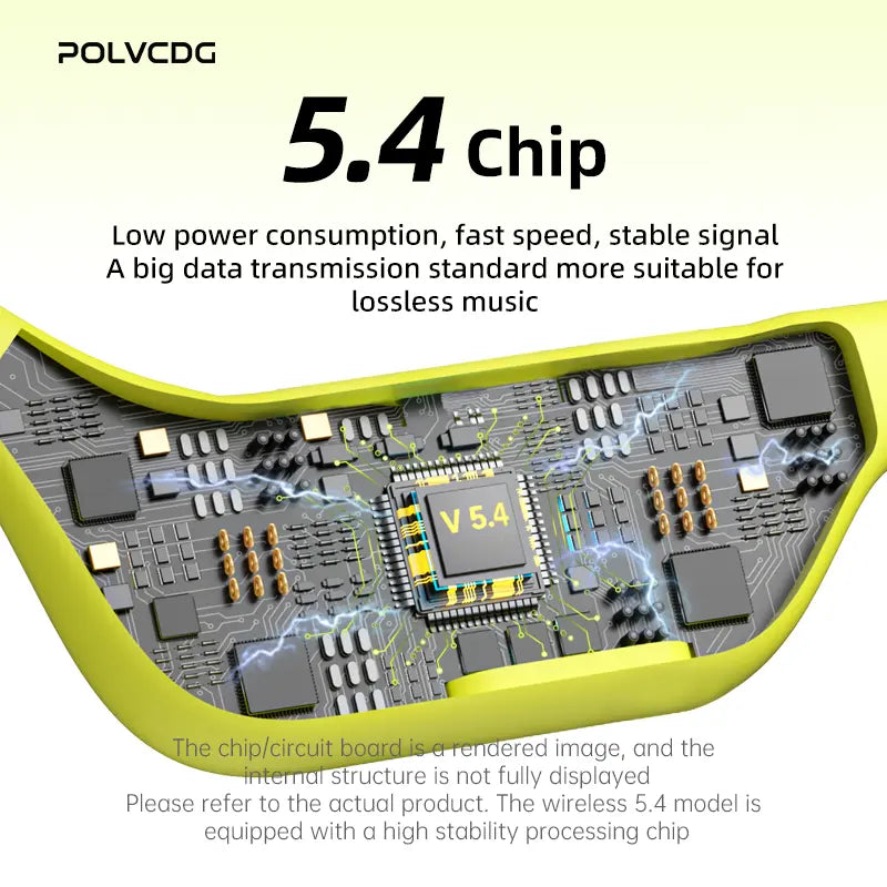 Polvcdg Bone Conduction Bluetooth Wireless Headphones - High-Quality Sound, Suitable for Connecting to Mobile Phones. Perfect for Calls, While Exercising, Running or during Sports. Sweat-Resistant. Long-Wearing without Causing Discomfort Christmas Gift