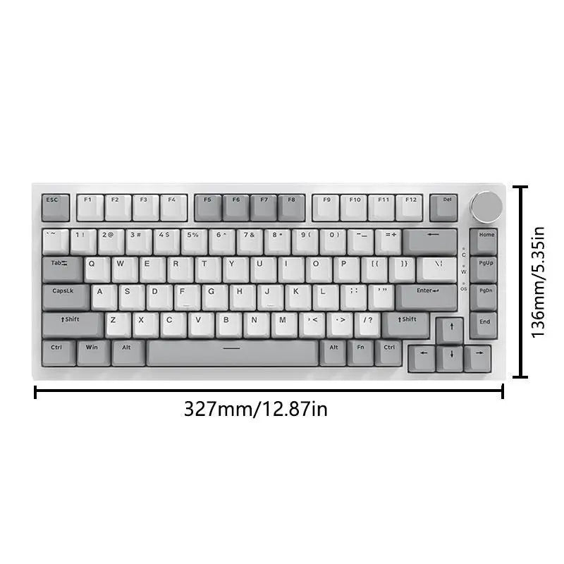 AJAZZ AK820 Wired Mechanical Gaming Keyboard, 75% Layout 82-Key Hot-Swappable Design with Metal Volume Knob, Gasket Structure and 5-Layer Filled PBT Keycaps, Ergonomic Keyboard for Esports & Office Use #GLOBAL PICKS
