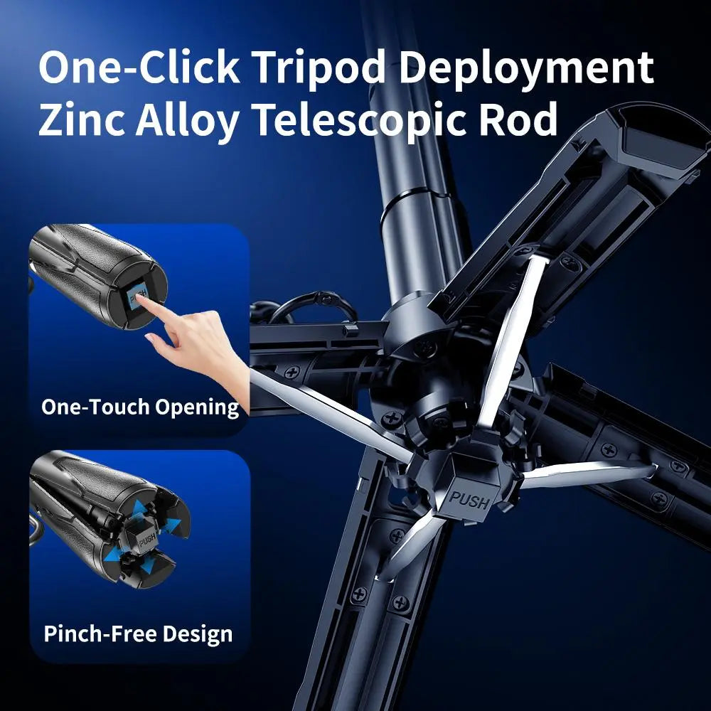 2-In-1 Selfie Stick Tripod, Retractable Grip Cell Phone Tripod with Detachable Remote, Mini Cell Phone Grip, Vlog Livestreaming for Photography, Videography Equipment