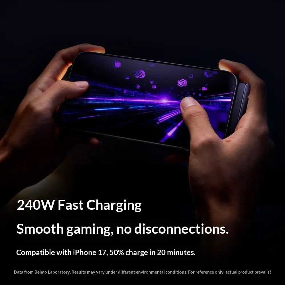 240W Gaming Mobile Phone Charging Cable, Compatible with Apple Iphone & Huawei Ptc Fast Charge Data Line, Dual-Function Charger, Connector