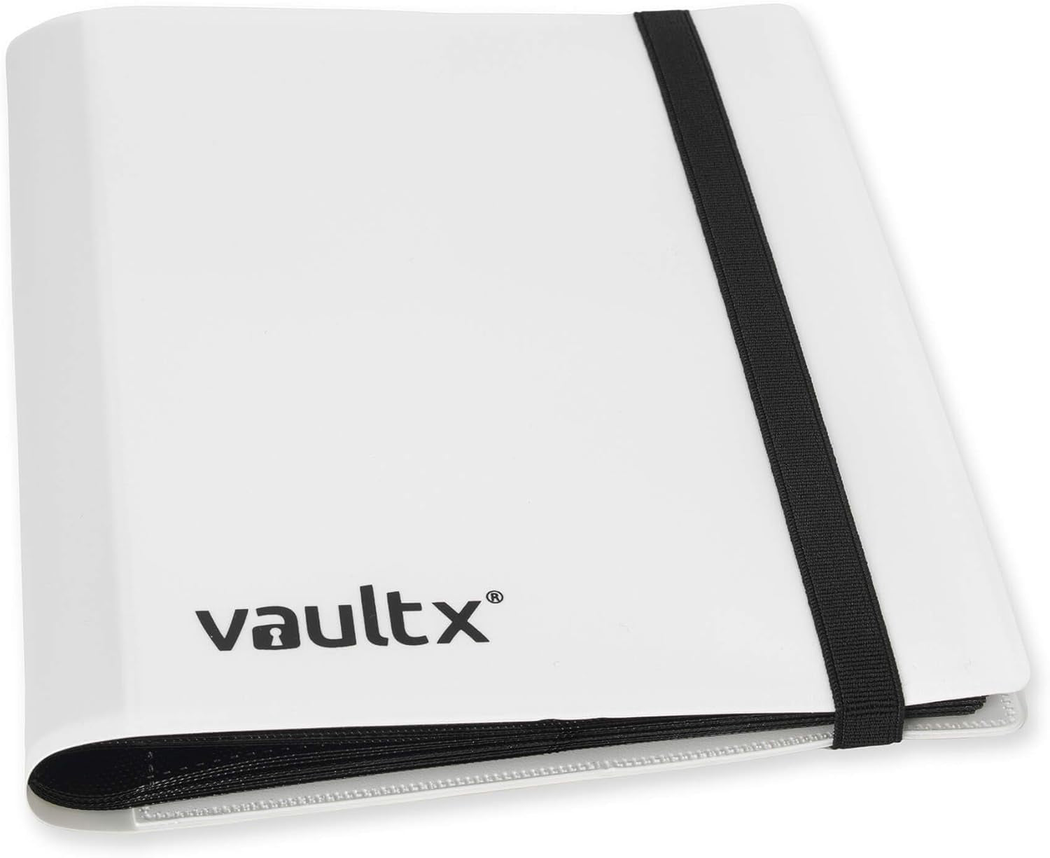 4 Pocket Trading Card Strap Binder, 160 Cards, Standard, 20 Side-Loading Pages, TCG (White)