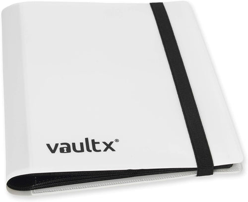 4 Pocket Trading Card Strap Binder, 160 Cards, Standard, 20 Side-Loading Pages, TCG (White)