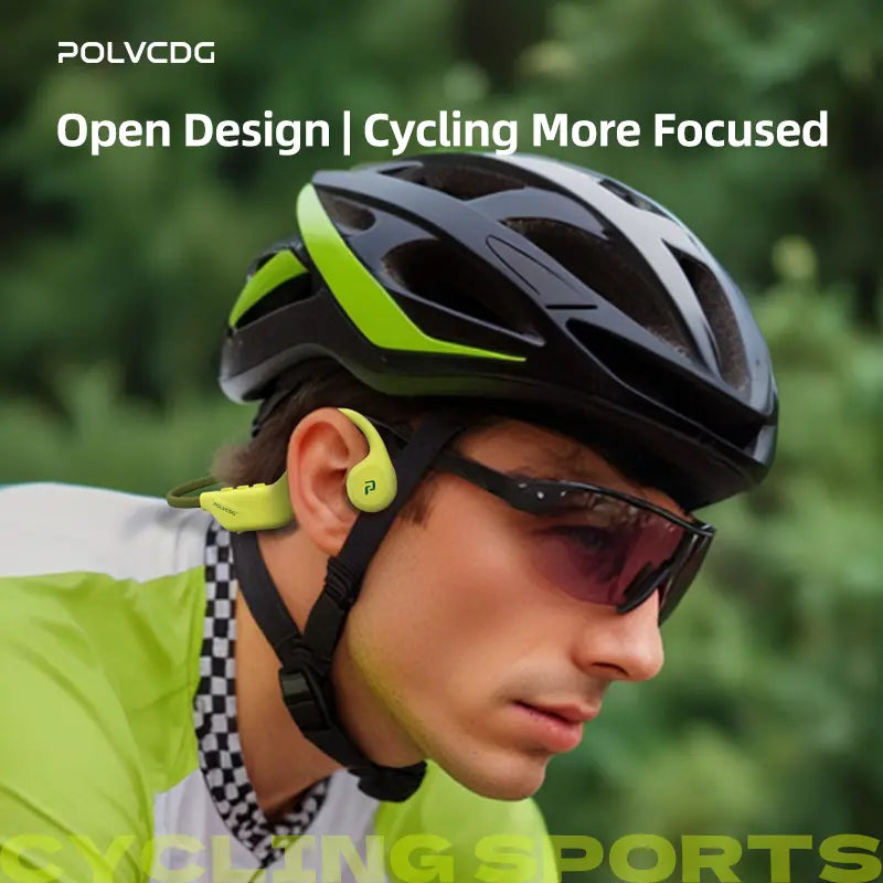 Polvcdg Bone Conduction Bluetooth Wireless Headphones - High-Quality Sound, Suitable for Connecting to Mobile Phones. Perfect for Calls, While Exercising, Running or during Sports. Sweat-Resistant. Long-Wearing without Causing Discomfort Christmas Gift